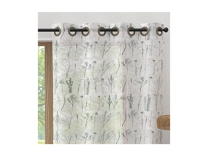 Voile à oeillets en pur coton 135x250 cm AMBRE, par Soleil d'Ocre