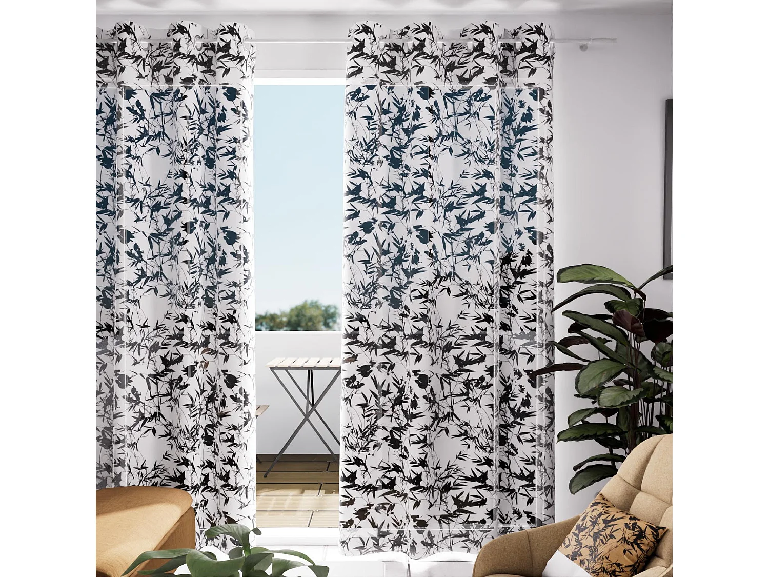 Visillo con ojales de algodón 135x250 cm MAYLINE