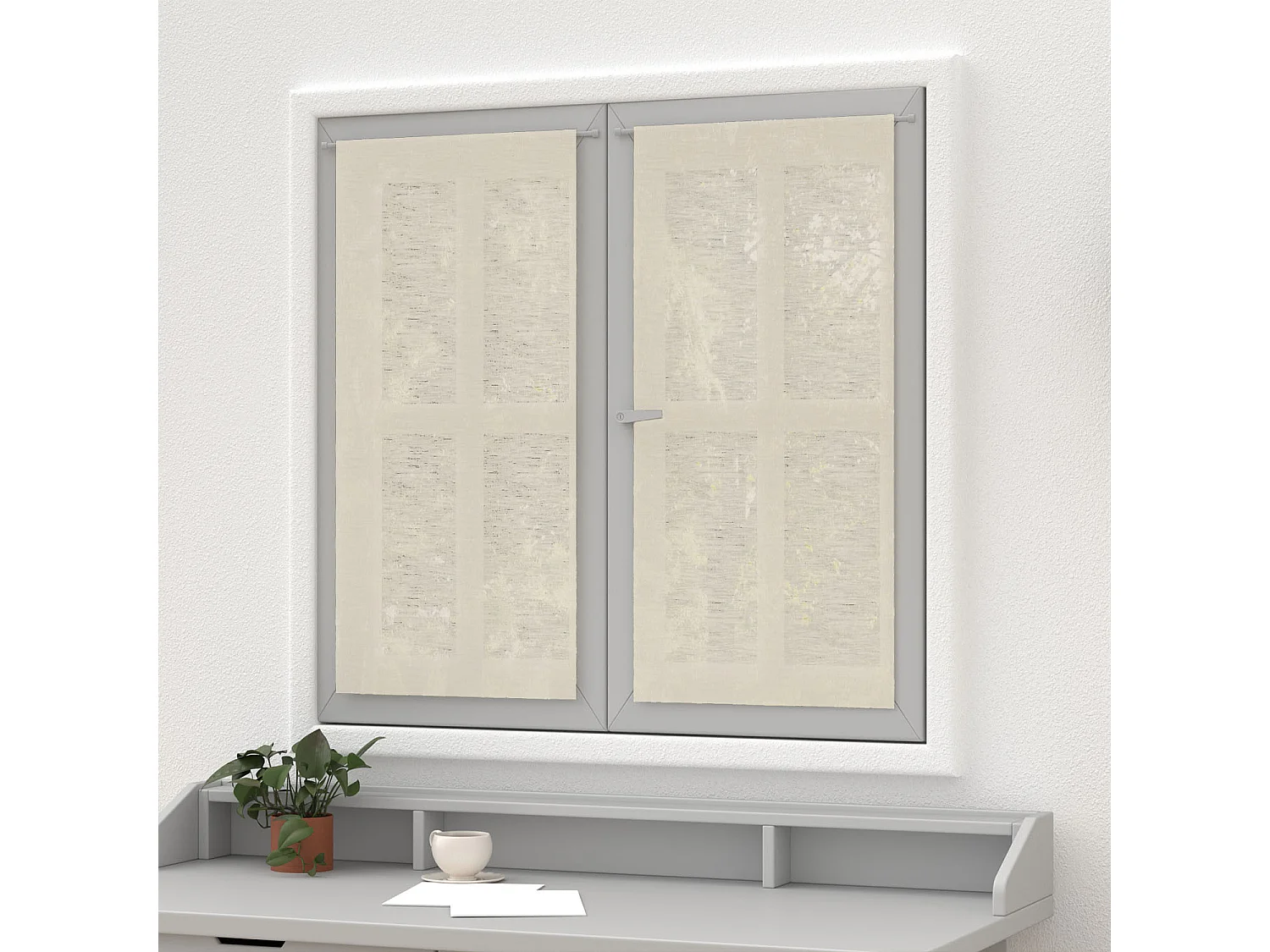 Paire de brise bise lin 45x90 cm LINEN naturel, par Soleil d'Ocre