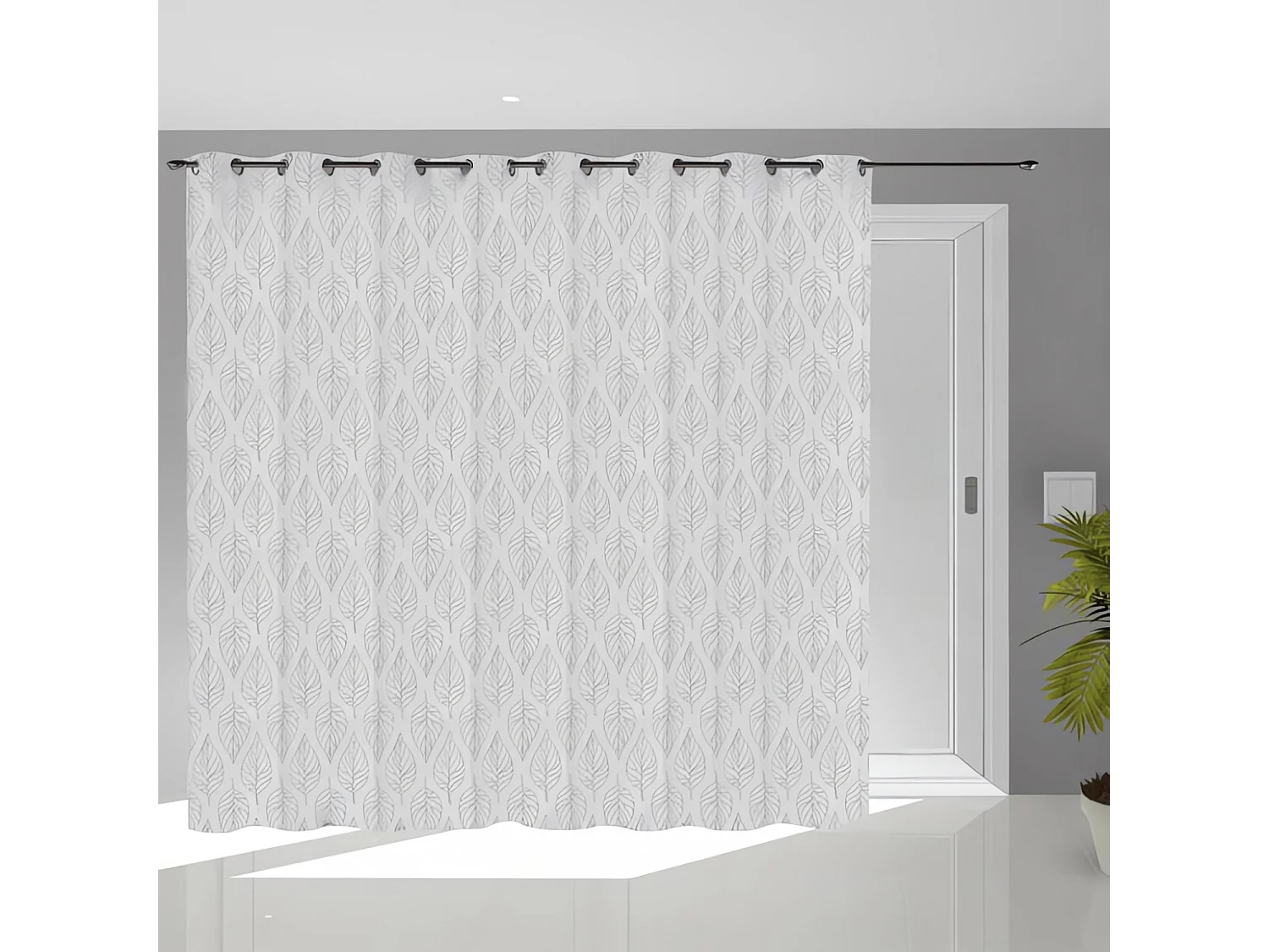 Visillo con ojales 280x250 cm Maud gris, de Soleil d'Ocre