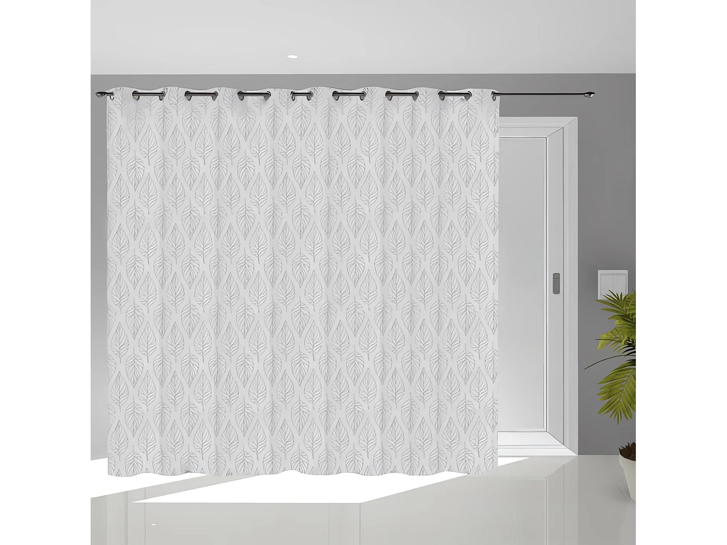 Visillo con ojales 280x250 cm Maud gris, de Soleil d'Ocre