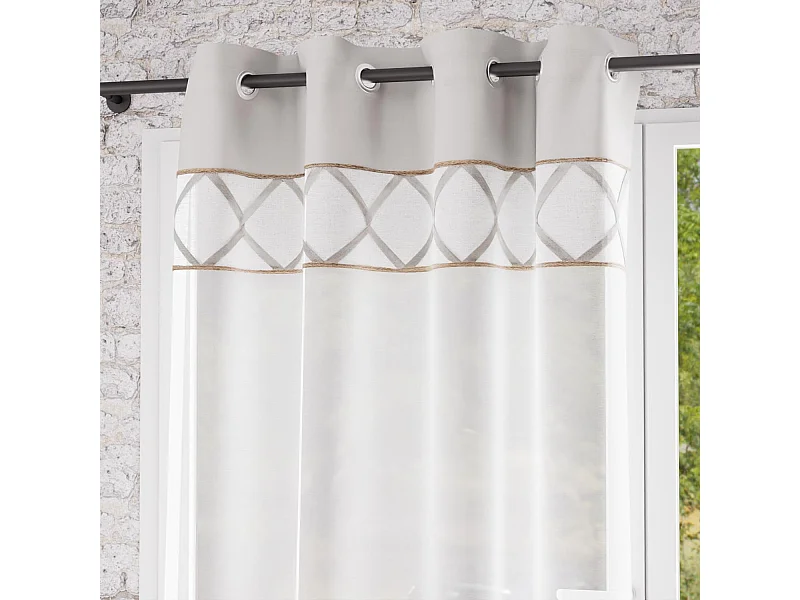 Visillo de ojales de algodón puro 135x250 cm AUDE, de Soleil d'Ocre