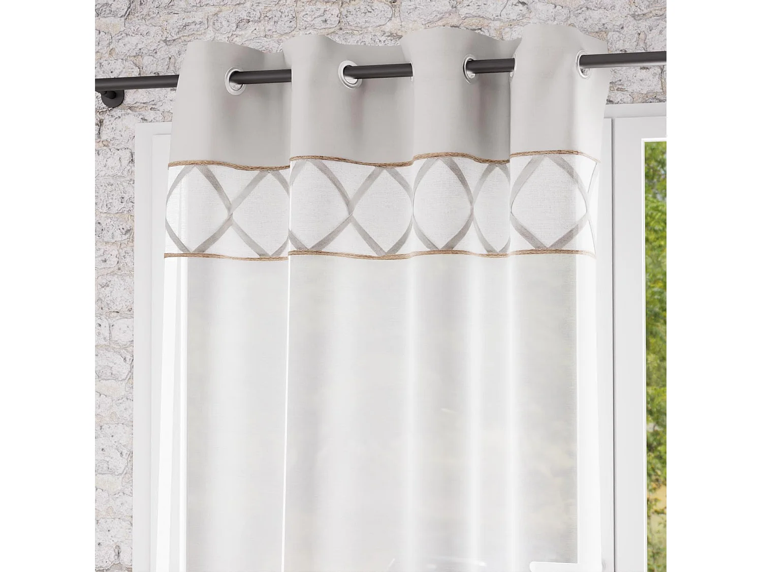 Visillo de ojales de algodón puro 135x250 cm AUDE, de Soleil d'Ocre