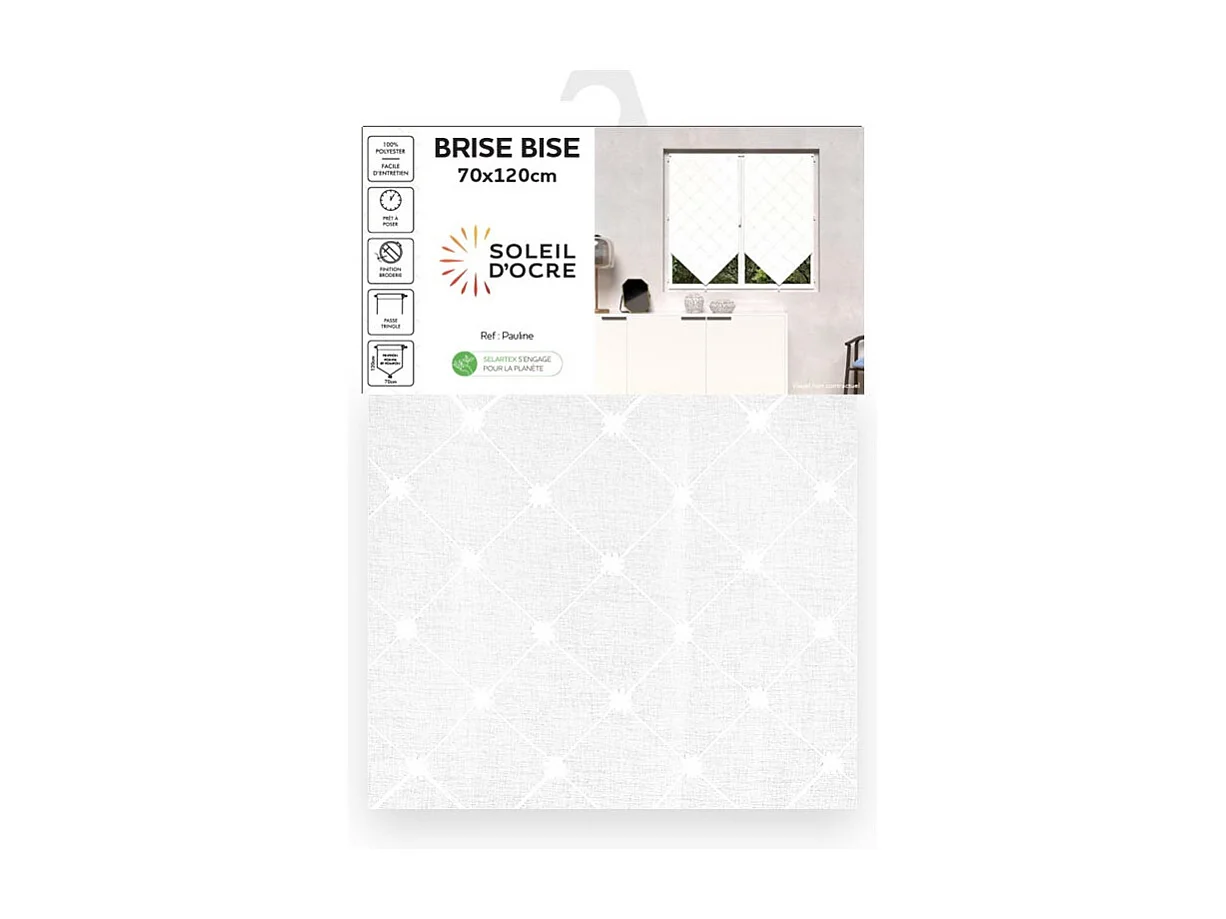 Visillo para ventana 70x120 cm PAULINE, por Soleil d'Ocre