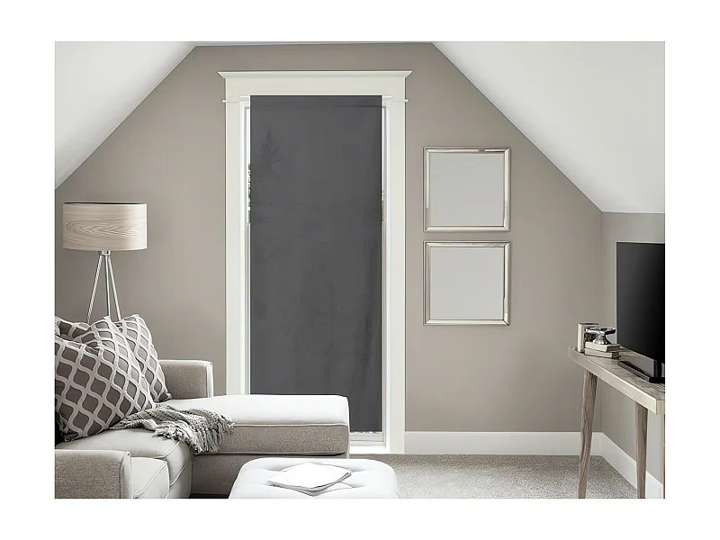 Voile pour porte fenêtre en coton 70x200 cm PANAMA anthracite, par Soleil d'Ocre