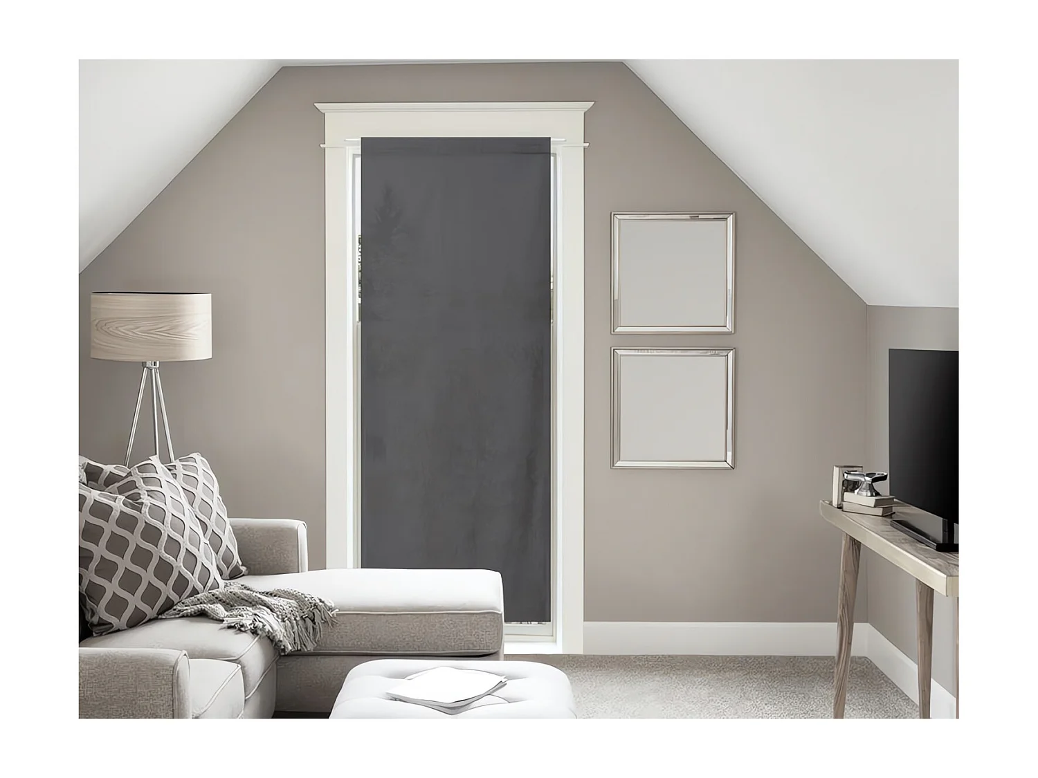 Voile pour porte fenêtre en coton 70x200 cm PANAMA anthracite, par Soleil d'Ocre