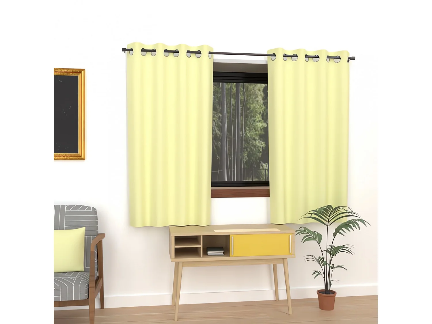 Cortina lisa con ojales antiarrugas 135X180 cm ALIX verde lima