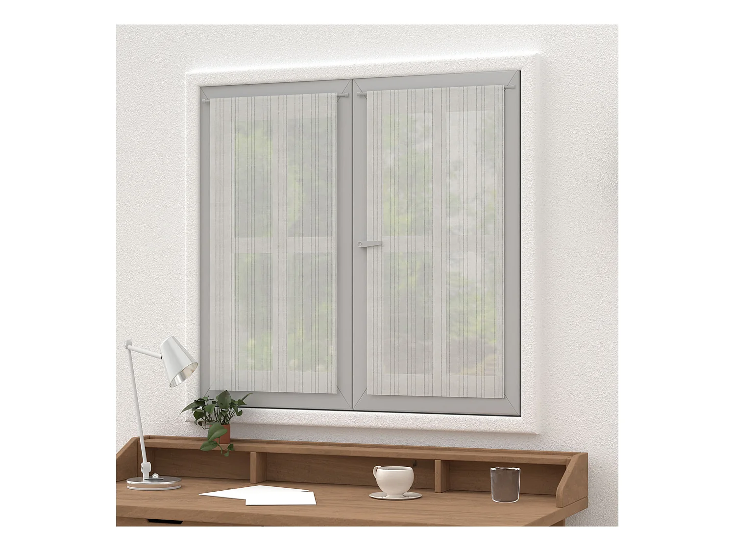 Paire de brise bise 45x90 cm BELLA argent, par Soleil d'ocre