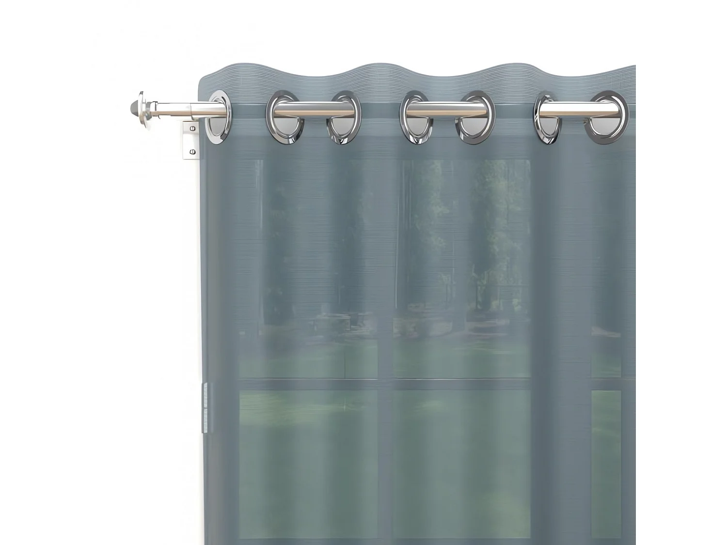 Voilage à oeillets 135x250 cm Alix bleu celadon, par Soleil d'ocre