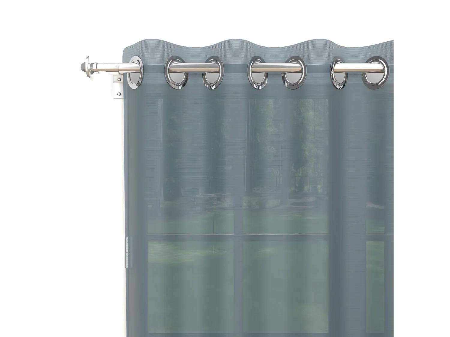 Visillo con ojales 135x250 cm Celadón azul Alix