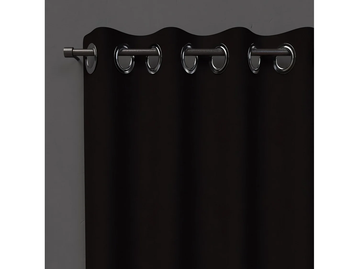 Cortina con ojales 135x180 cm BLACKOUT negro