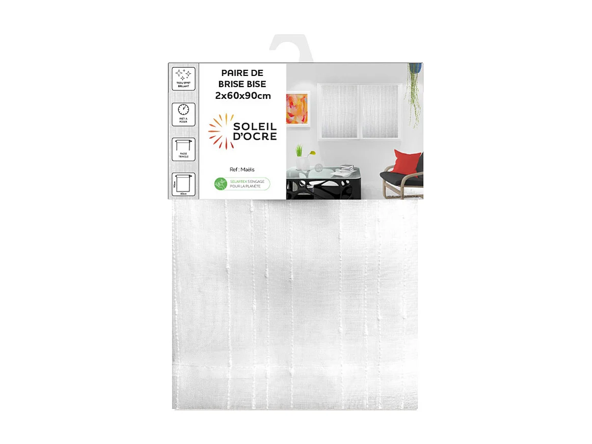 Par de Visillo para ventana 60x90 cm MAELIS