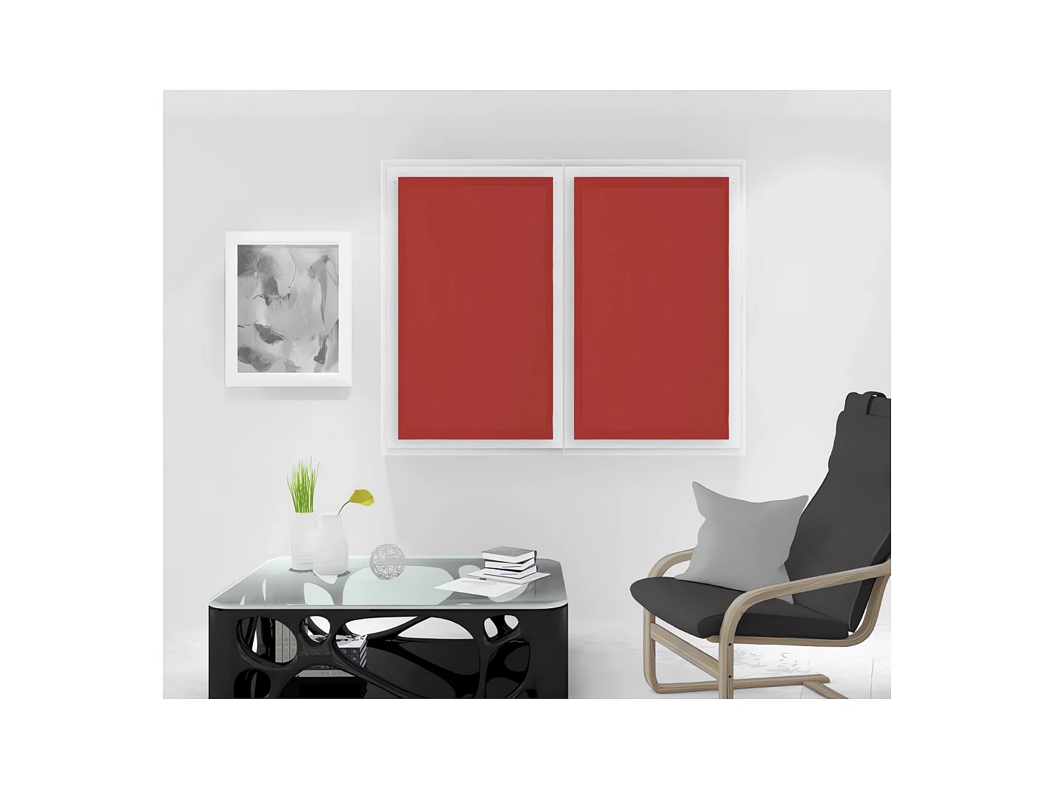 Paire de brise bise 70x120 cm DOLLY rouge