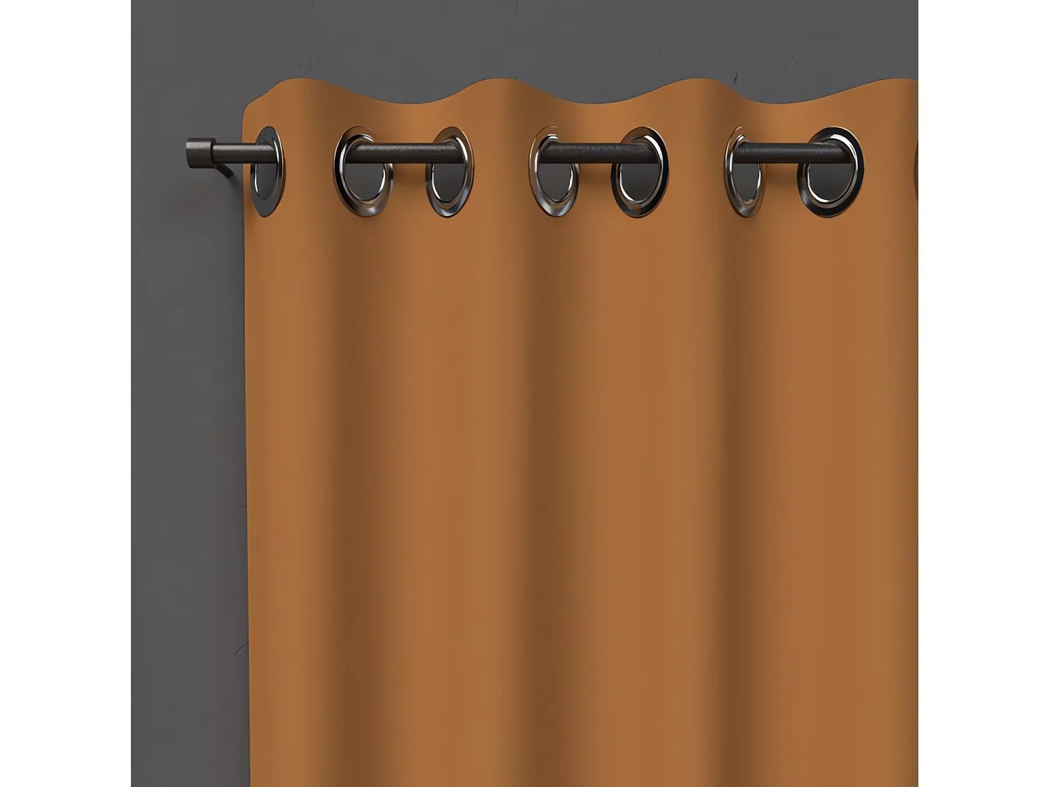 Cortina con ojales 135X250 cm BLACKOUT ocre