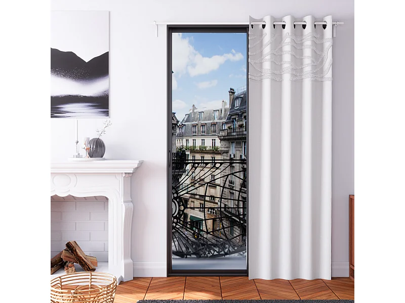 Rideau à oeillets 135x250 cm TUFT blanc, par Soleil d'Ocre