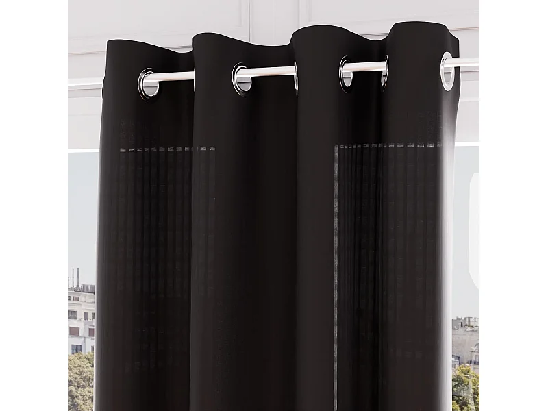 Visillo con ojales jacquard VELVET antracita