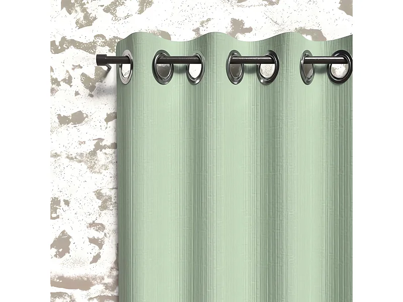 Cortina opaca con ojales BOHEME de 135x250 cm verde agua, por Soleil Ochre