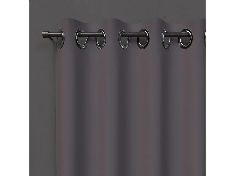 Rideau à oeillets 135x180 cm OCCULTANT anthracite, par Soleil d'ocre