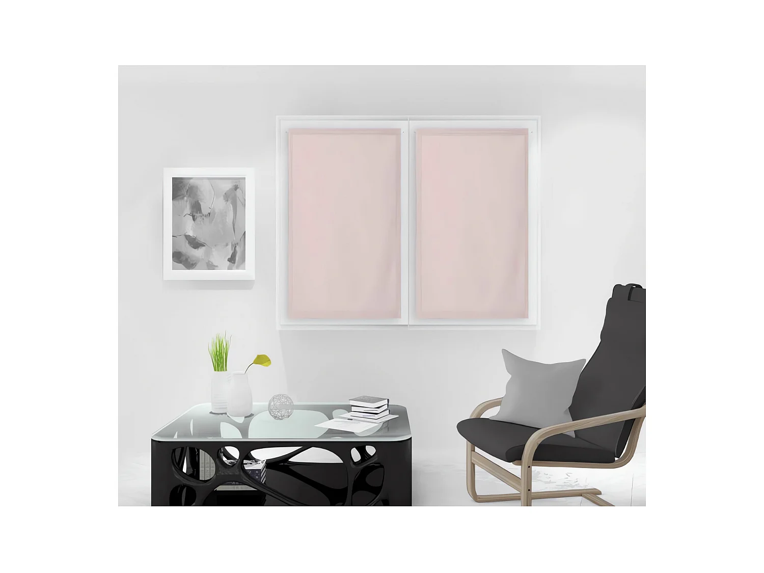 Paire de brise bise 70x120 cm DOLLY rose