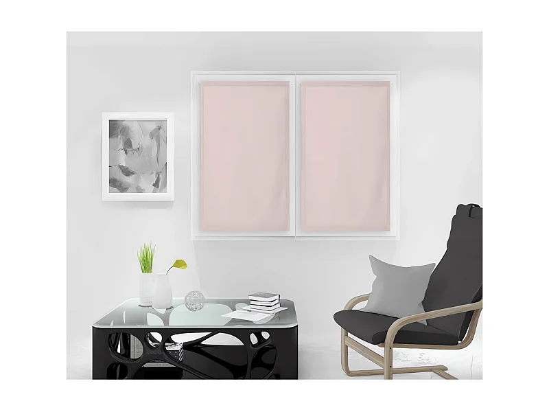 Par de visillos para ventana 70x120 cm DOLLY rosa