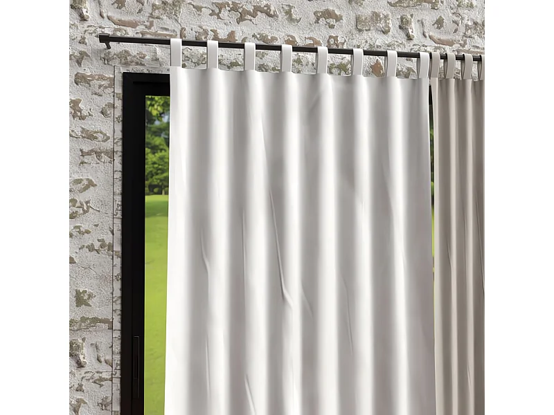 Cortina con patas de microfibra lavada 135x250 cm BOHEME blanco