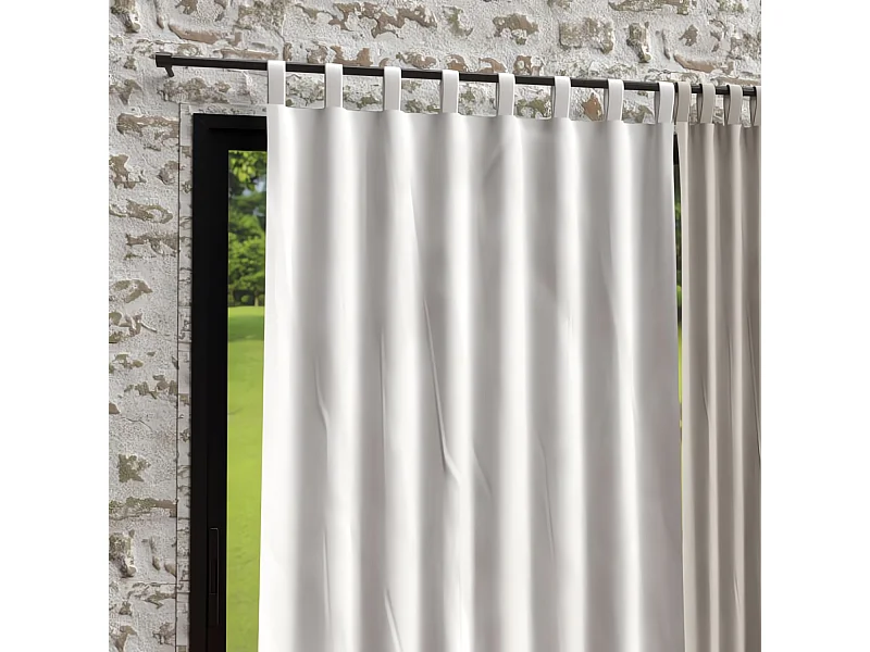 Cortina con patas de microfibra lavada 135x250 cm BOHEME blanco