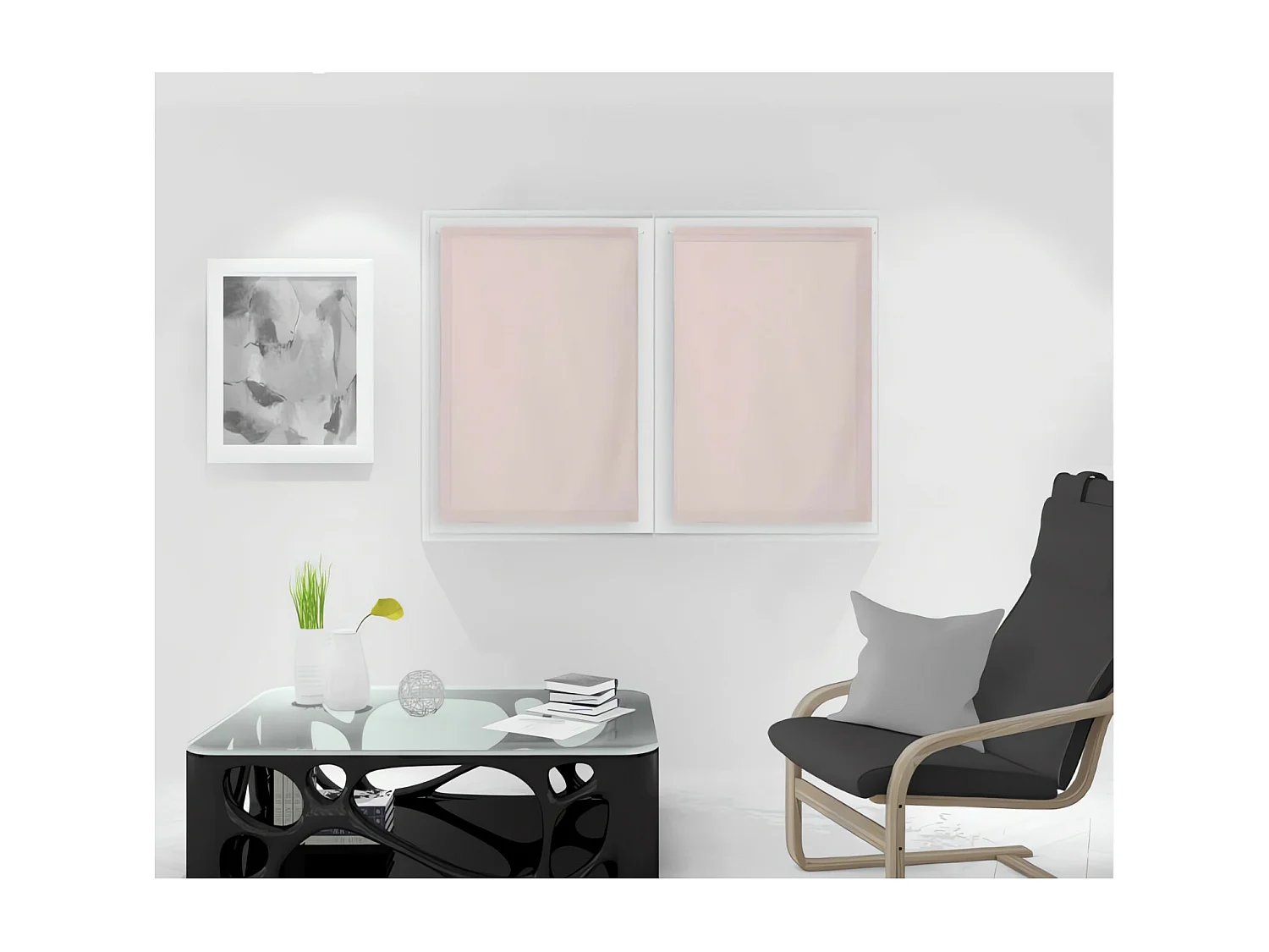 Paire de brise bise 60x90 cm DOLLY rose