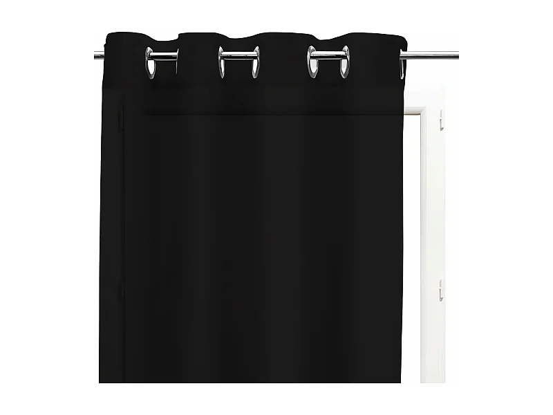 Visillo con ojales de algodón 135x250 cm PANAMA negro