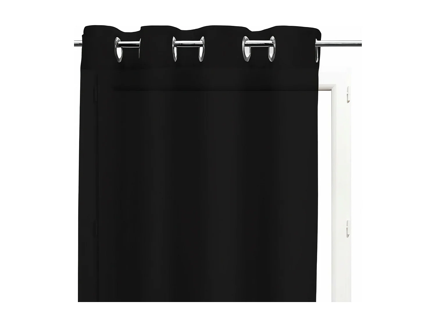 Visillo con ojales de algodón 135x250 cm PANAMA negro