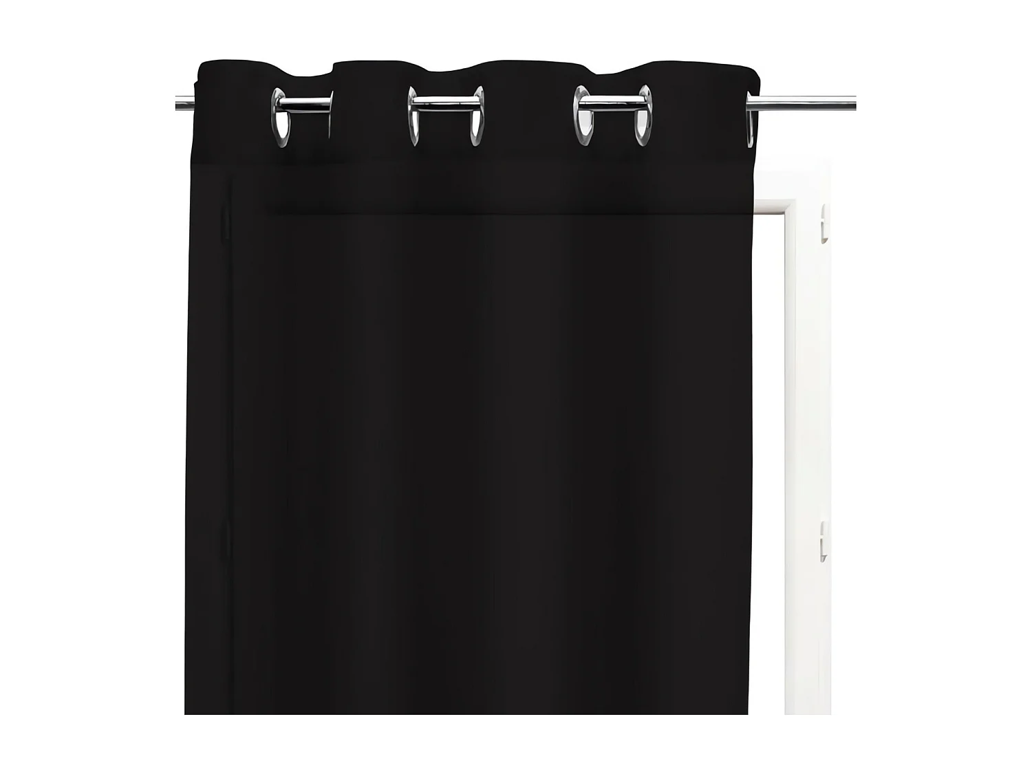 Visillo con ojales de algodón 135x250 cm PANAMA negro