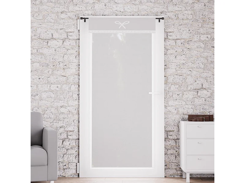 Voilage porte-fenêtre coton 70x200 cm EMILIE gris, par Soleil d'ocre