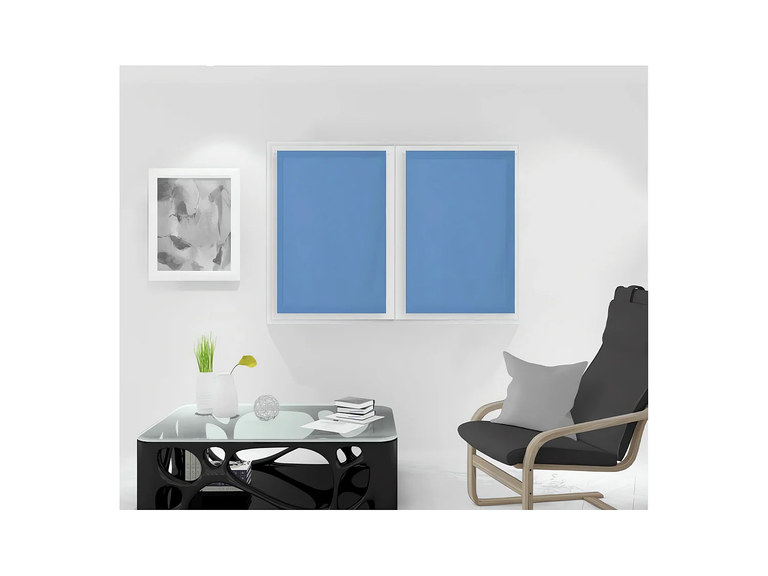 Paire de brise bise 60x90 cm DOLLY bleu