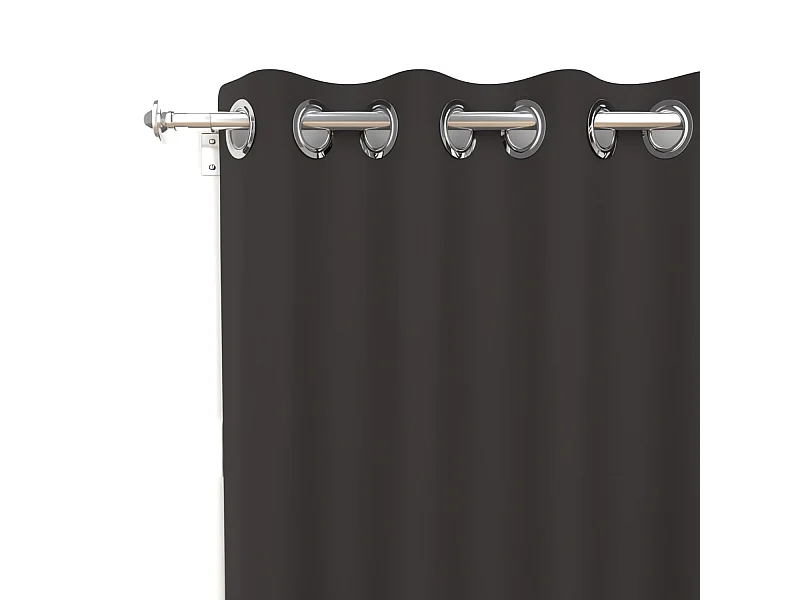Rideau uni à oeillets infroissable 135x180 cm ALIX noir, par Soleil d'ocre