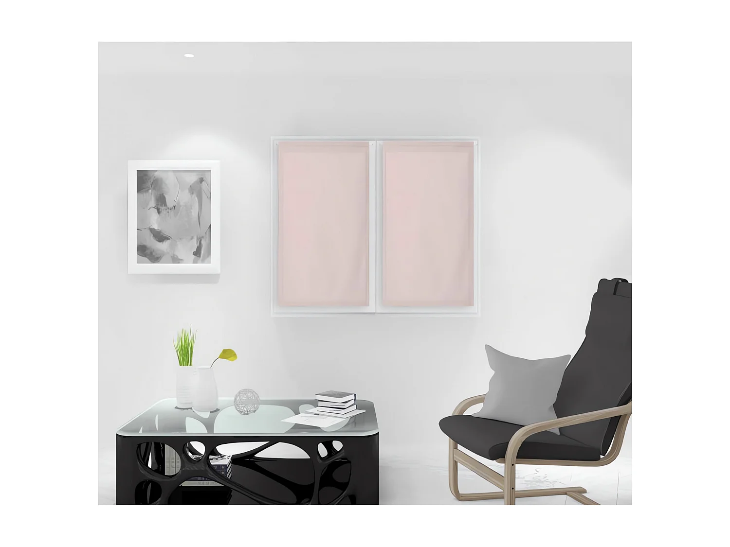 Paire de brise bise 45x90 cm DOLLY rose