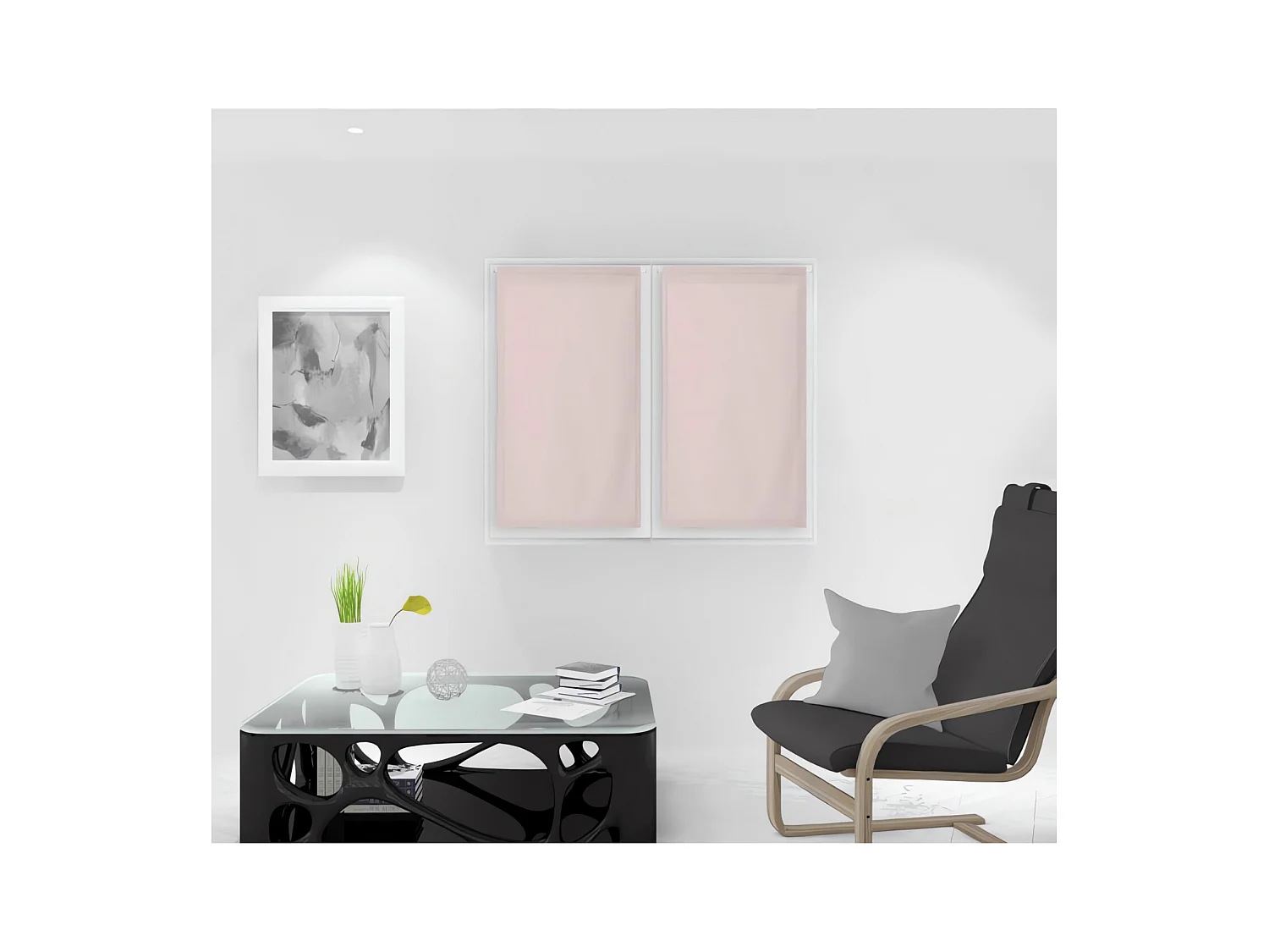 Paire de brise bise 45x90 cm DOLLY rose