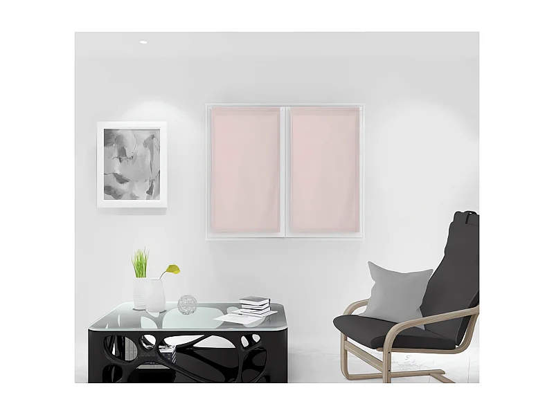 Par de visillos para ventana  45x90 cm DOLLY rosa