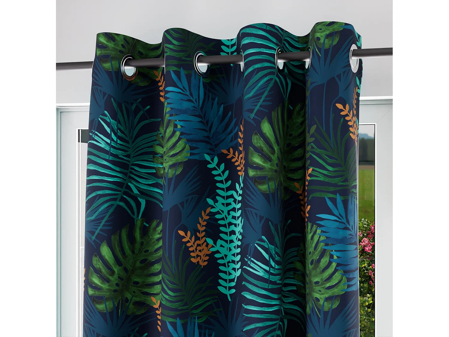 Cortina con ojales 135x250 cm AMAZONIE blue