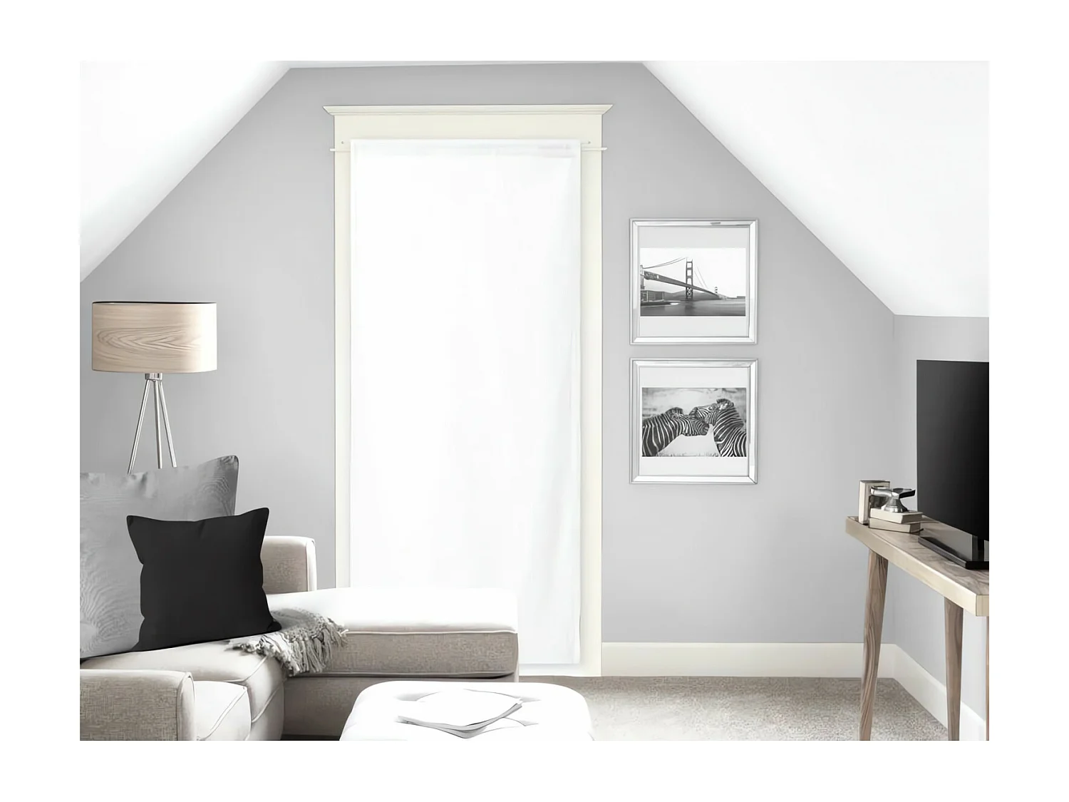 Voile porte fenêtre 70x200 cm DOLLY blanc, par Soleil d'Ocre