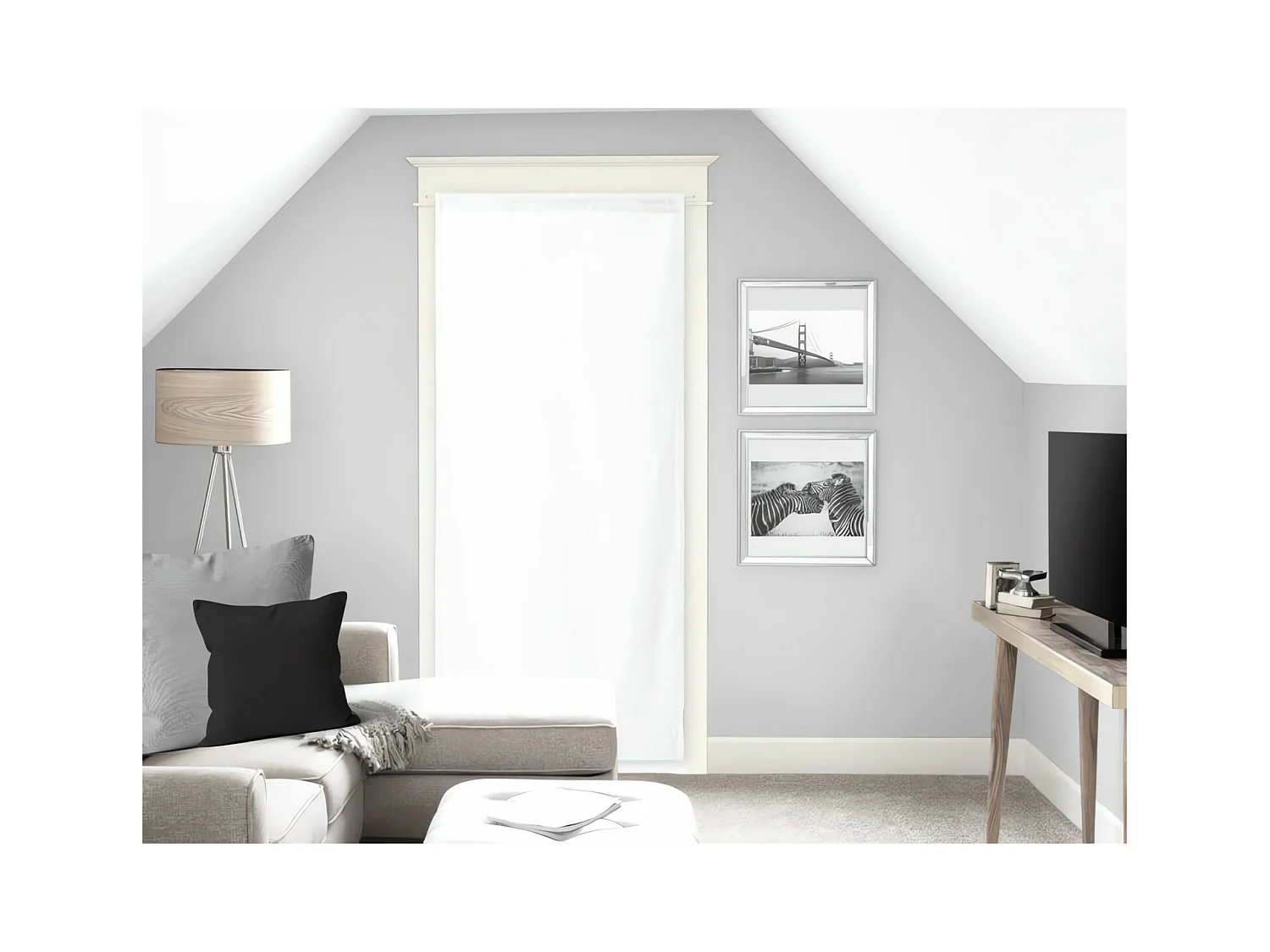 Voile porte fenêtre 70x200 cm DOLLY blanc, par Soleil d'Ocre