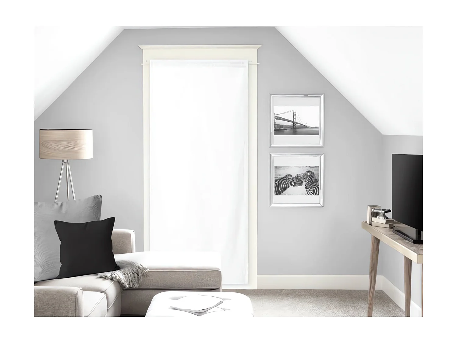 Visillo para puerta ventana 70x200 cm DOLLY blanco, by Soleil d'Ocre