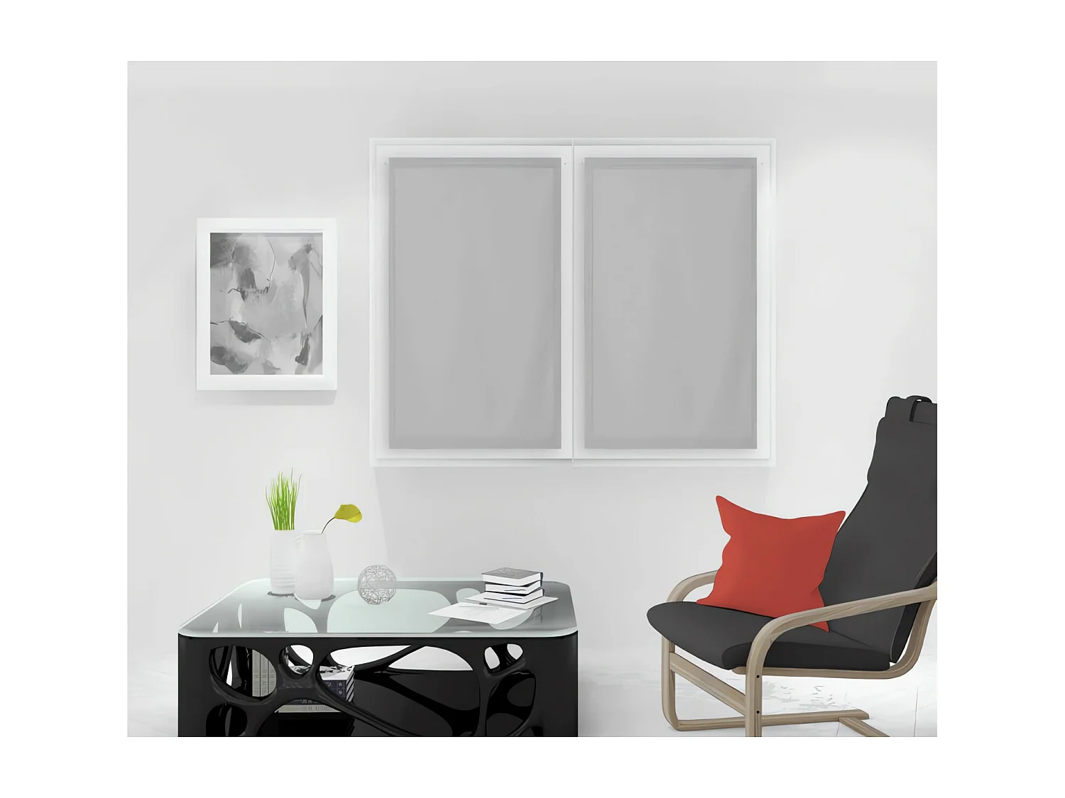 Paire de brise bise 90x120 cm DOLLY gris clair, par Soleil d'Ocre