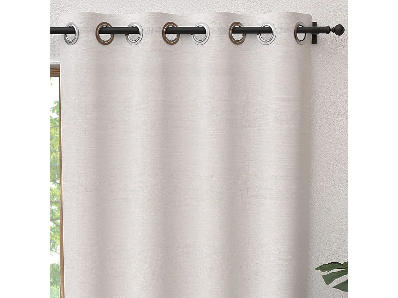 Rideau à oeillets pur coton 135x250 cm PANAMA blanc, par Soleil d'Ocre