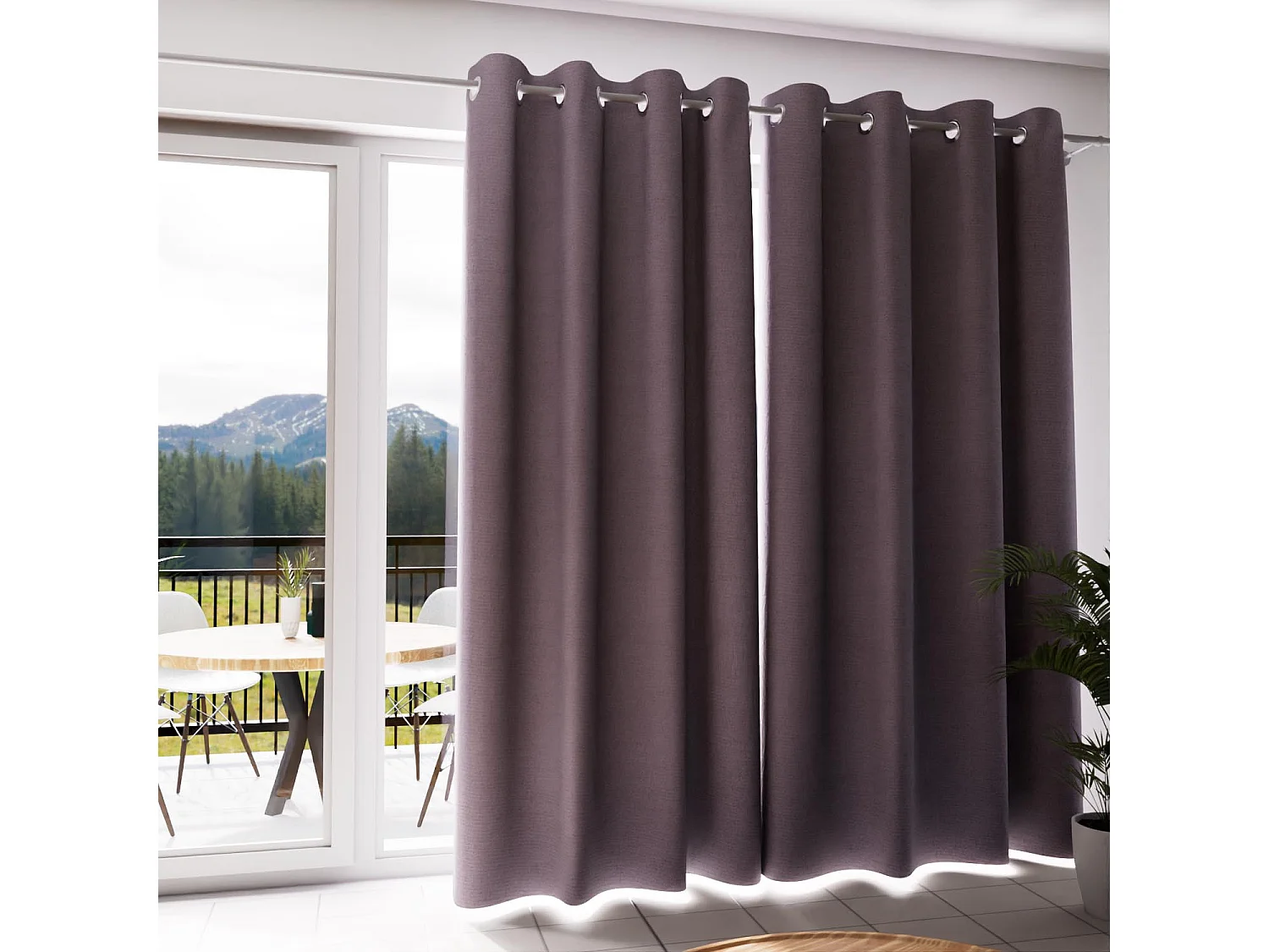 Cortina con ojales 100% opacos 135x250 cm ECLIPSE rosa