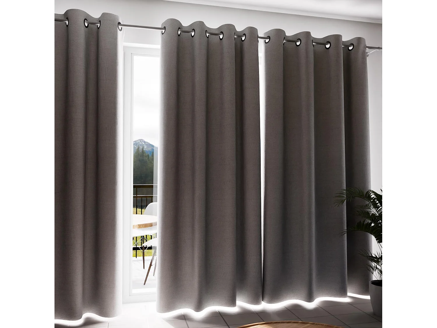 Cortina con ojales aislante y 100% opaca 135x300 cm ECLIPSE blanco, de Soleil d'ocre