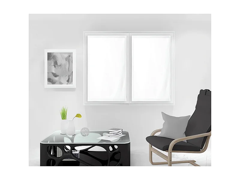 Paire de brise bise 45x120 cm DOLLY blanc, par Soleil d'Ocre