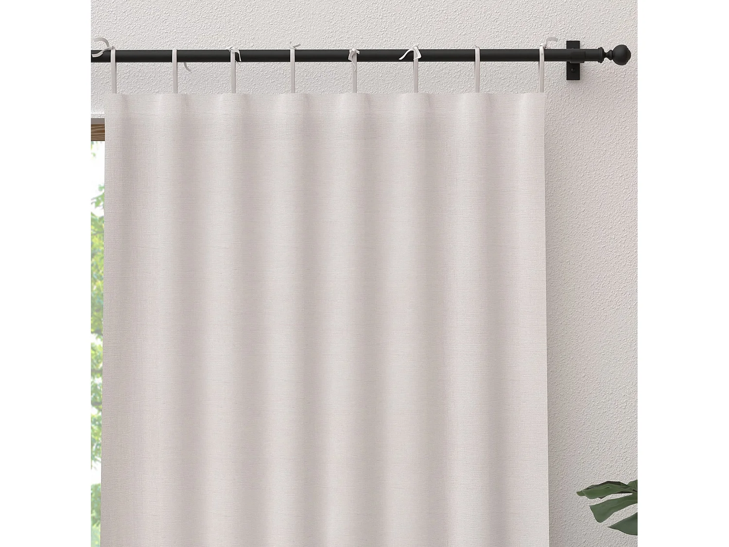 Visillo anudado de algodón 135x250 cm PANAMA blanco, de Soleil d'Ocre