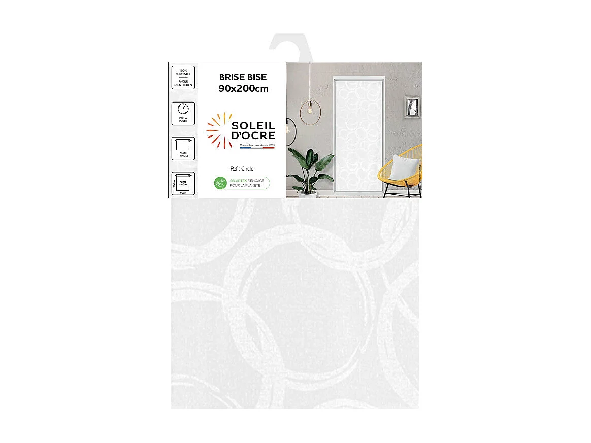 Visillo para puerta ventana 90x200 cm CIRCLE, por Soleil d'Ocre