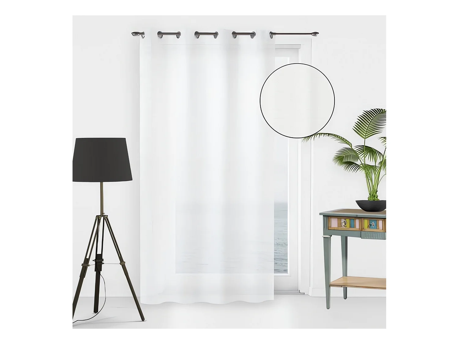 Visillo con ojales 135x250 cm NOEMIE blanco, de Soleil d'Ocre