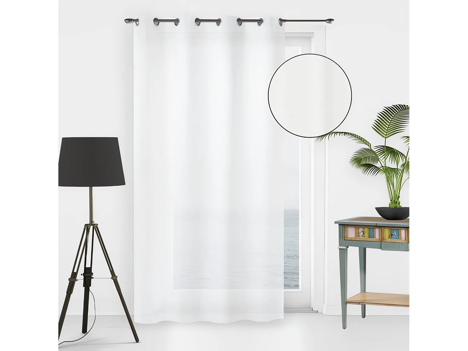 Visillo con ojales 135x250 cm NOEMIE blanco, por Soleil d'Ocre