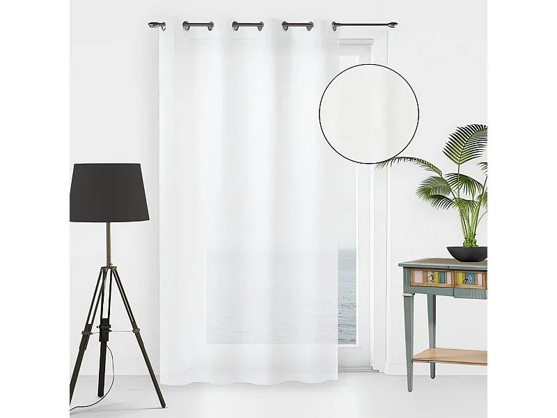 Voile à oeillets 135x250 cm NOEMIE blanc, par Soleil d'Ocre